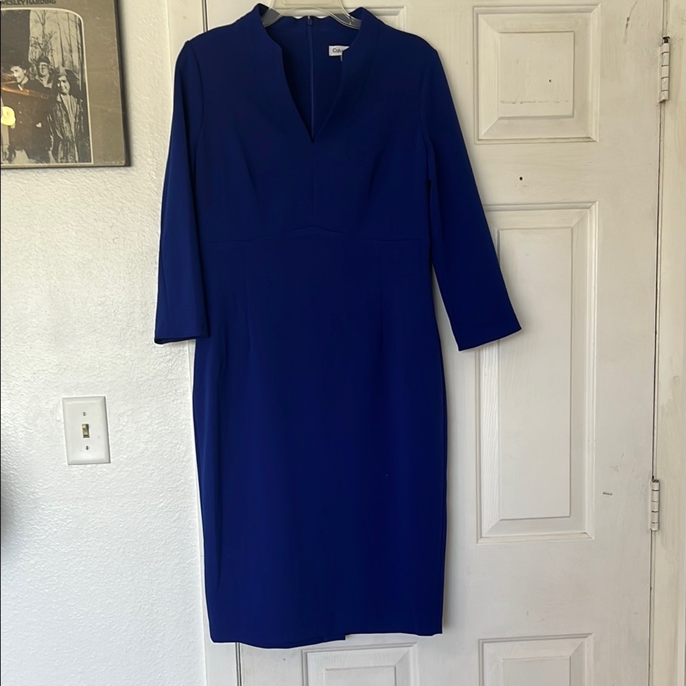 Calvin Klein Royal Blue Long Sleeve Dress